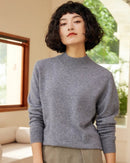 Cashmere Mock Neck Knitted Sweater