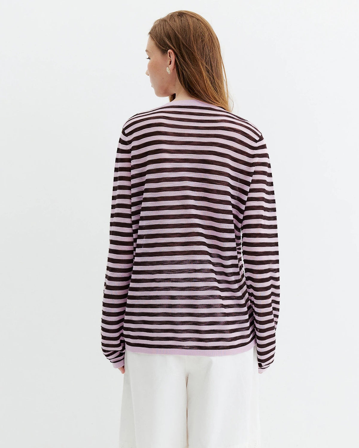 Striped Knit Long-Sleeve Top