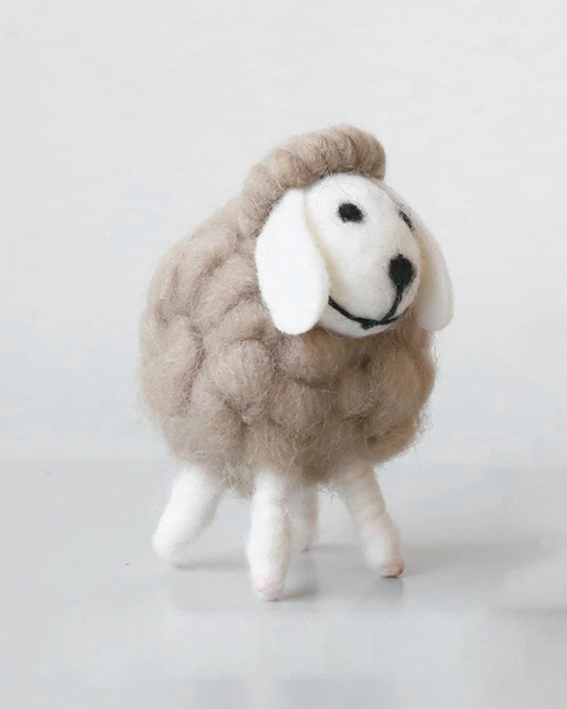 Wool Felt Sheep Figurine Table Ornament