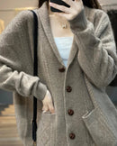 Cashmere V-Neck Loose Cardigan Sweater
