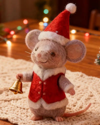 Christmas Felt Mouse Decorative Figurine