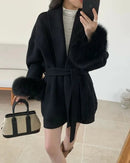 Double-Faced Wool Blend Short Coat