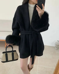 Double-Faced Wool Blend Short Coat