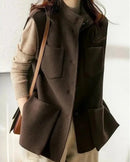 Structured Wool Blend Sleeveless Waistcoat