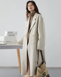 Long Double-Faced Wool Blend Coat