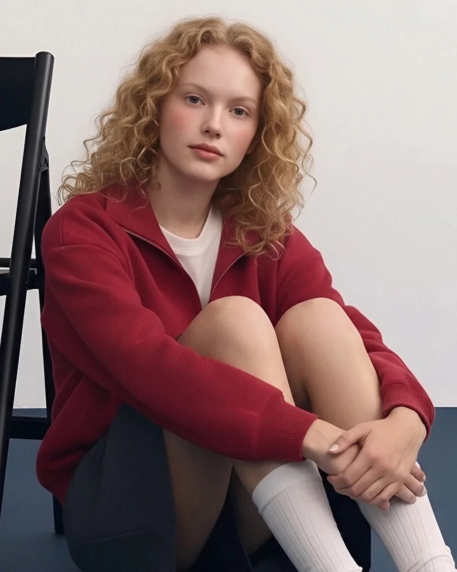 Relaxed-Fit Zip-Up Mock-Neck Sweater