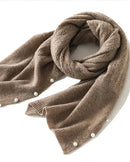 Merino Wool Solid Hollow Knit Shawl Scarf Wrap