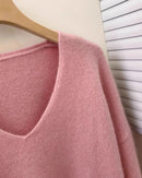 Batik Cashmere V-Neck Loose Sweater