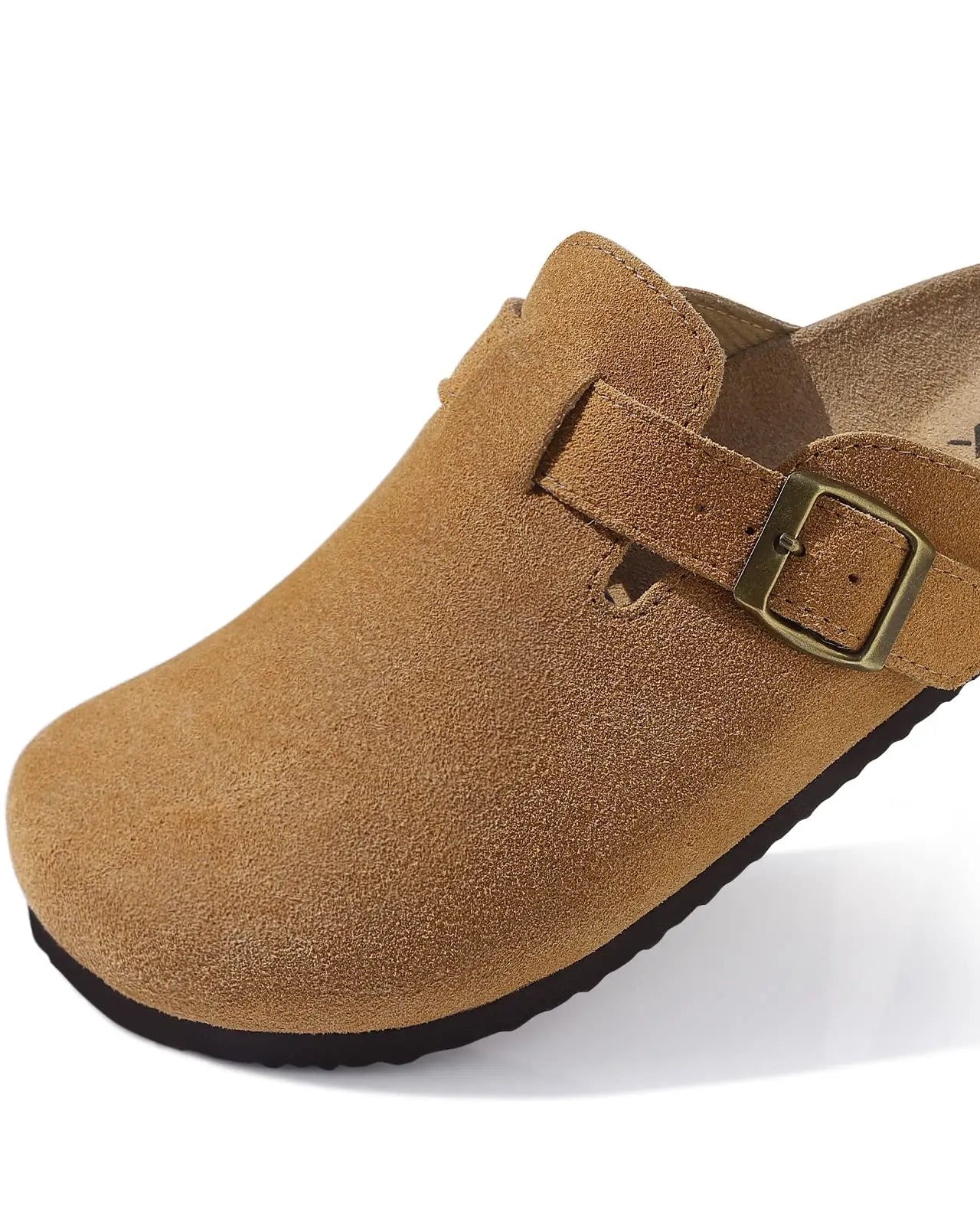 Suede Platform Cork Insole Slippers