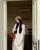 Wool V-Neck Relaxed Knit Dress