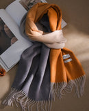 Plaid Wool Fringe Scarf