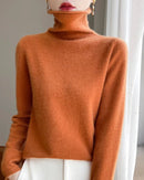 High-Neck Knitted Wool Pullover