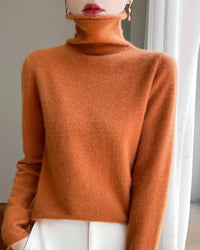 High-Neck Knitted Wool Pullover
