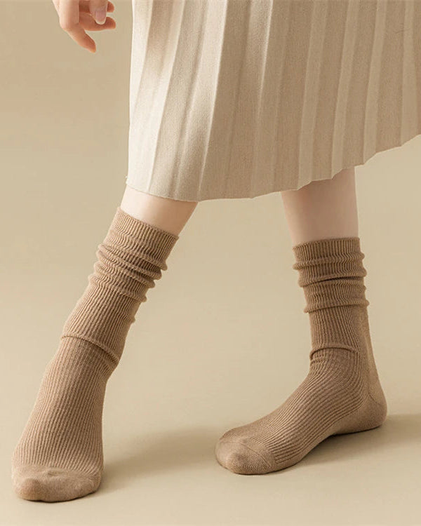 Combed Cotton Pile Crew Socks