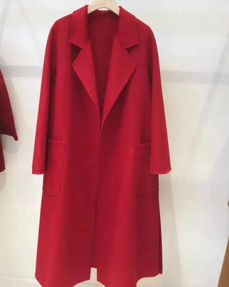 Belted A-Line Wool-Blend Coat