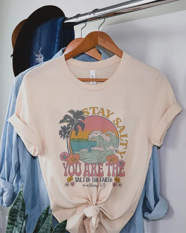 Inspirational Graphic Cotton Knit Top