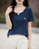 Everyday Cotton Knit Short-Sleeve Top