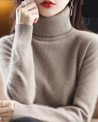 Plush Mink Cashmere Turtleneck Sweater