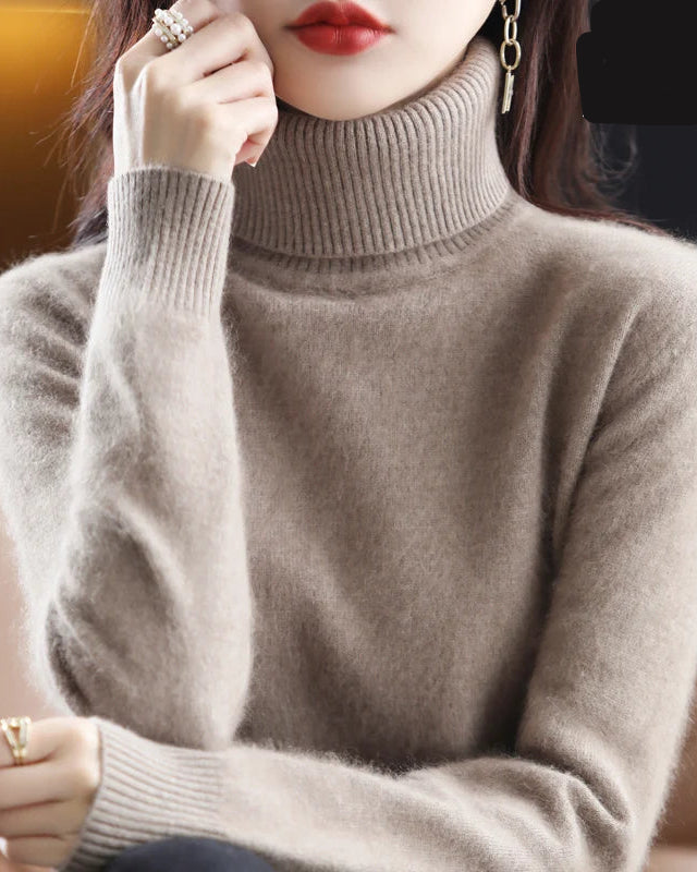 Plush Mink Cashmere Turtleneck Sweater