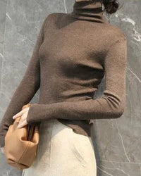 Stretch Wool Turtleneck Sweater