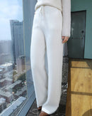 Cashmere Knit Wide Leg Pants