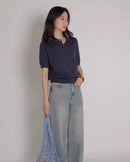Ice Silk Knitted Polo Shirt