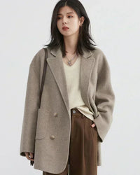 Oversized Drop-Shoulder Wool Blend Coat