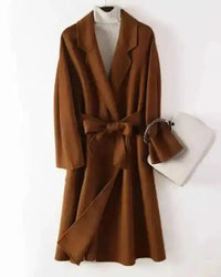 Belted Wool-Blend Wrap Coat