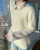 Thick Merino Wool Zip Turtleneck Sweater