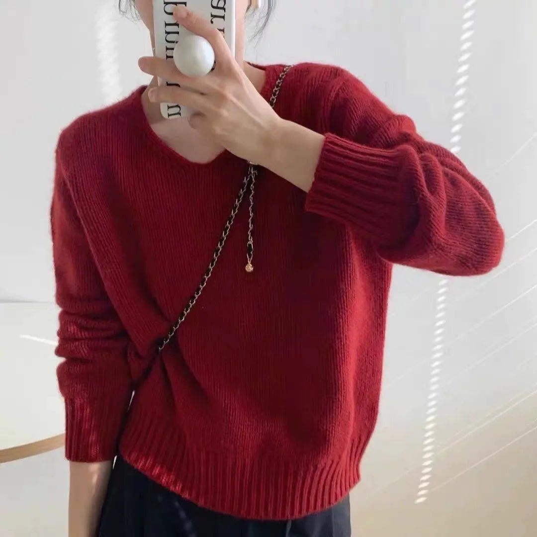 V-neck Pure Cashmere Sweater