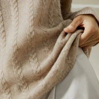 Semi-Sheer Cable-knit Baby Cashmere Sweater