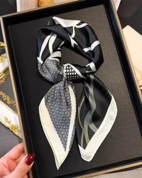 Floral Print Satin Square Scarf