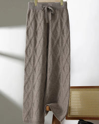 Merino Wool Jacquard Wide-Leg Trousers