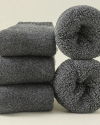 Wool blend thick thermal mid-tube socks, 3 pairs per set. 144-needle fleece terry loop knit, EU38–43 — warm and cosy unisex winter casual socks.