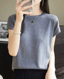 Solid-Color Sleeveless Knit Top