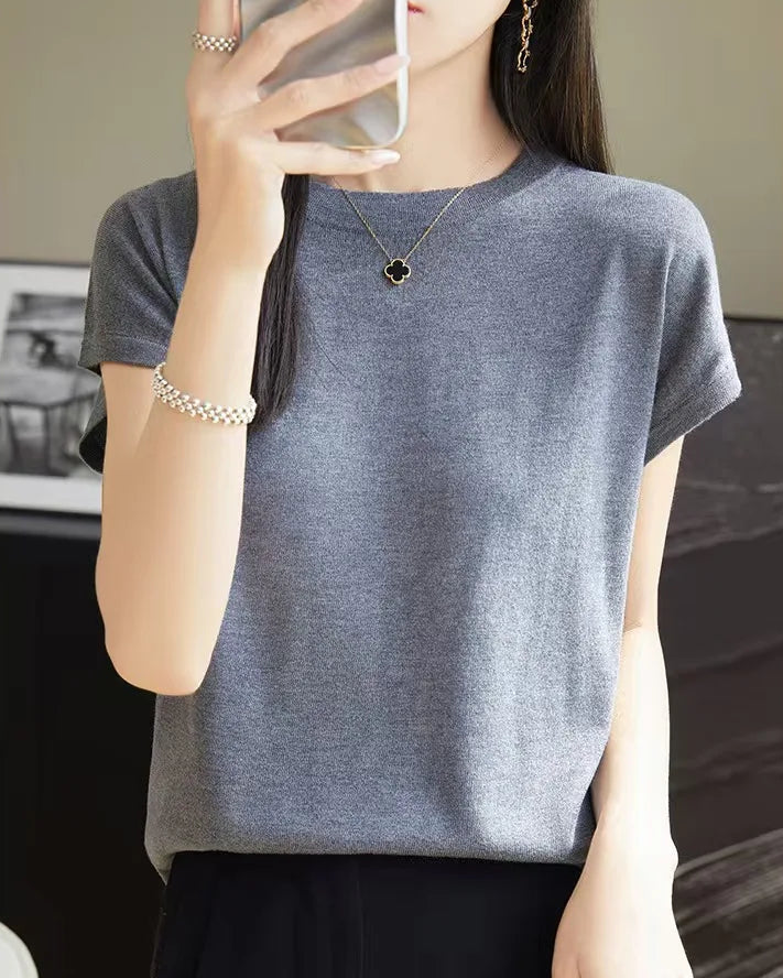 Solid-Color Sleeveless Knit Top