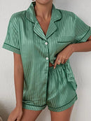 Satin Shorts Pajamas Two Piece Set