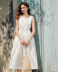 Sleeveless Fashion Waist-Defining Dress