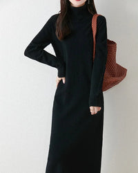 Merino Wool Turtleneck Knit Dress