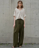 Casual Linen High-Waisted Loose Wide-Leg Pants