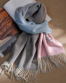 Plaid Wool Fringe Scarf