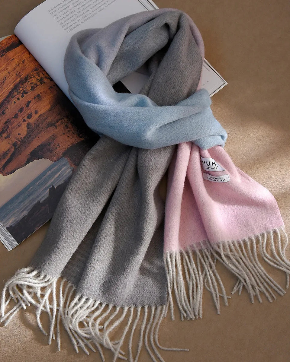 Plaid Wool Fringe Scarf