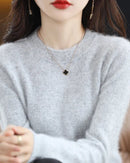 Mink Cashmere Crew Neck Knitted Sweater