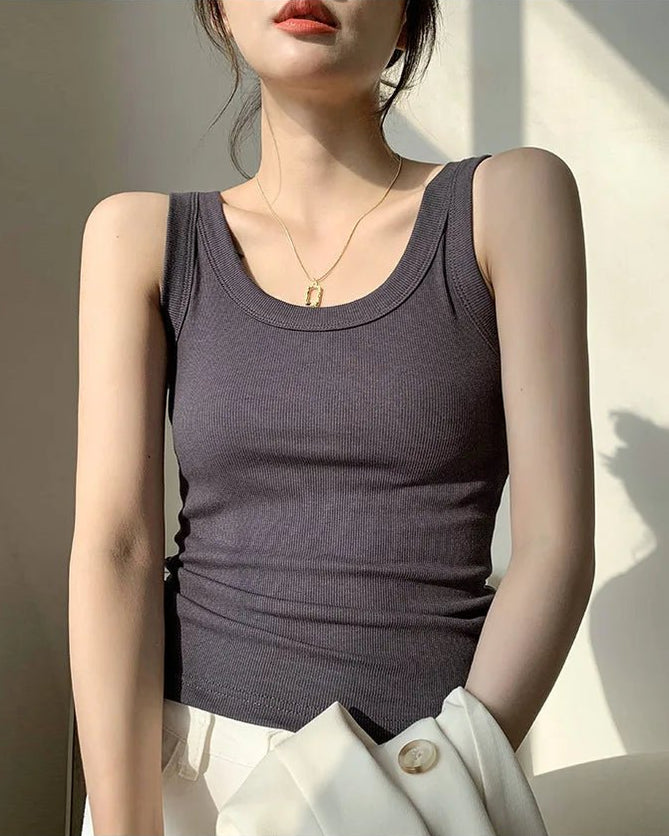 Ribbed Knitted Casual Vest