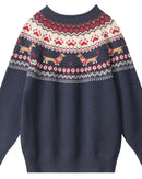 Cartoon-Pattern Crewneck Sweater