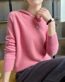 Cashmere Hooded Loose-Fit Knit Pullover