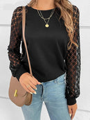 Ribbed Cut Out Long Sleeve Pullover Top