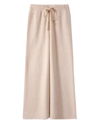 High Waist Wool Knit Wide-Leg Trousers