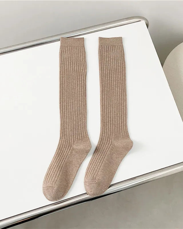 Preppy Knee-High Cotton Socks