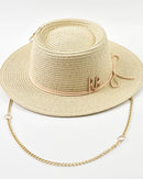 Ribbon-Trim Straw Sun Hat